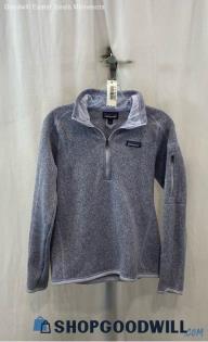 Patagonia Women's Purple Heathered 1/4 Zip Fleece Sweatshirt - Sz S