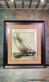 Ethan Harper Signed "Tradewinds Ii" 35/950 Nautical Ship Print Matted Framed PUO