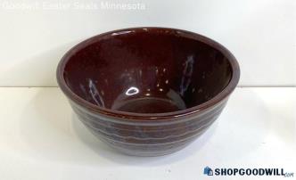 Mar-Crest Stoneware Brown Daisy & Dot 9-Inch Bowl