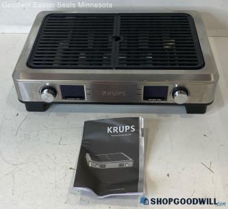 Krups Specialty Smokeless Grill W/ Instructions #Pg770 Powered On