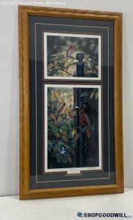 "The Gathering" Rick Kelley Signed Matted & Framed Cardinal Nature Print PU