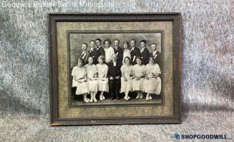 Teacher & Graduation Class Students Children Vtg 1900s Photo Art Decor Framed