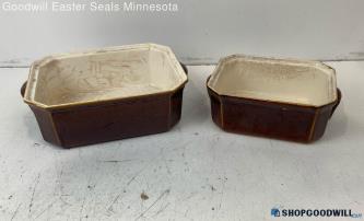 V & B Luxemburg Brown Pottery Casserole Dish Terrine Vintage Kitchenware