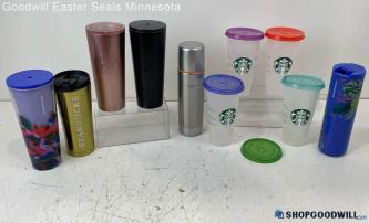 Starbucks 10pc Tumbler Cup Lot On The Go Confetti Cup Thermal Bottle Vtg