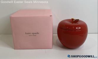 B) Kate Spades X Lenox Make It Pop Red Apple Covered Cookie Jar IOB