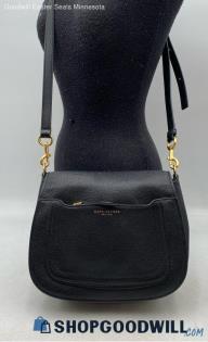 Authentic Marc Jacobs Black Pebble Leather Flap Crossbody Handbag/Purse