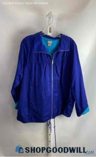 Chico's Women's Royal Blue Shiny Rain Top - Sz 20/22