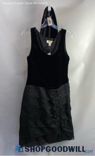 NWT Talbots Women's VTG Black Velvet Ruched A-Line Dress with Stole Sz 10P