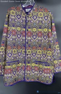 Chico's Design women's Colorful Silk Lightweight jacket - Sz 2