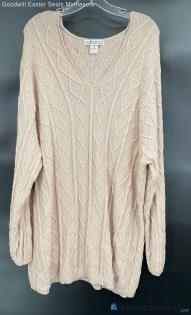 Silhouettes Women's LS Pale Peach/Beige sweater - Sz 5X