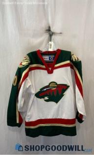 NHL Men's White/Green Minnesota Wild #30 Roli Jersey - Sz S