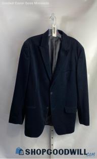 Alfani Men's Navy Faux Suede Button Up Suit Jacket - Sz L