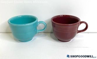 Fiesta Ware HlLC Turquoise & Cinnabar Tea Cups