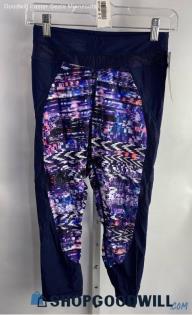 NWT Athleta Women's Navy/Purple Colorblock Tri-ssential Swim Capri Leggings Sz S