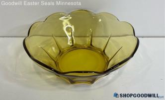 Anchor Hocking Amber Glass Scalloped Edge 8" Serving Bowl