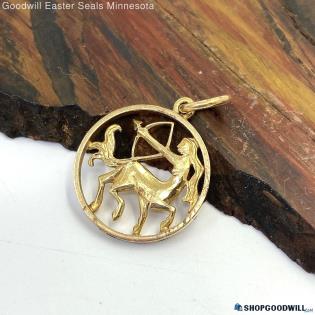 22K Yellow Gold Sagittarius Zodiac Pendant 3.27g