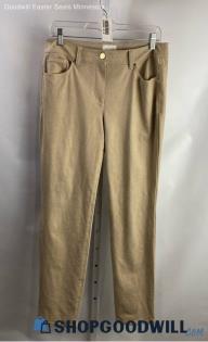 Chico's Women's Beige Faux Suede Textured Ankle Pants - Sz 4