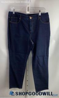 Chico's Women's Dark Wash Blue Slimming Girlfriend Jeans - Sz 2P