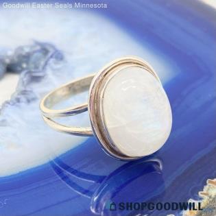 .925 Moonstone Ring Size7 3/4 - 3.84g