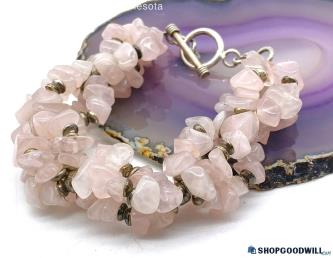 .925 SILPADA Thick Rose Quartz Toggle Bracelet #B0929