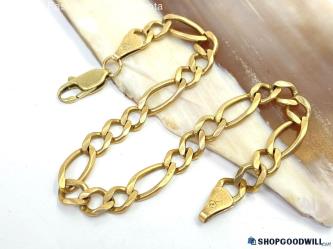 14K Yellow Gold Figaro Chain Bracelet 8.17g