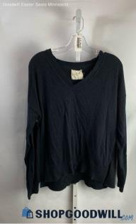 Lucky Brand Women's Black Lightweight V Neck Sweater - Sz L