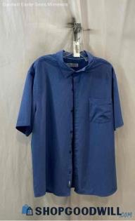 Tommy Bahama Men's Blue Lightweight Textured Button Up Shirt - Sz XXL