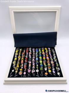 12 Flower Types Charm Bracelets in Display Box