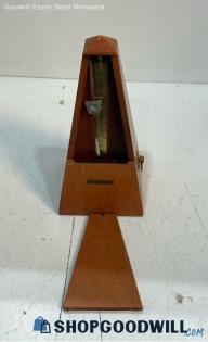 Vintage Seth Thomas Metronome De Maelzel Maple Case Wind Up *Works* Music