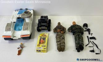 5lb Mixed GI Joe/Military Action Figures Tank Jeep Keychain NIB Vtg 1983-2002+