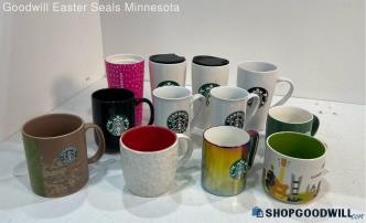 12pc Ceramic Starbucks Coffee Mugs Cups Travel Tea Various Sizes Styles