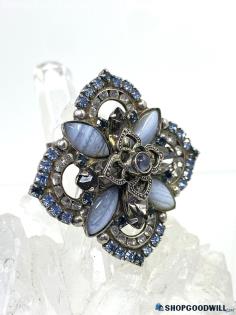 SORRELLI Shades of Blue Rhinestone Brooch