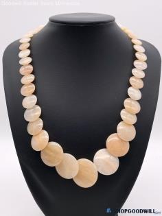 .925 Findings Rose Quartz Graduated Dish Necklace