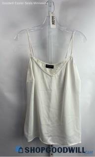 Lane Bryant Women's White Satin Fringe Trim Tank Top - Sz 18