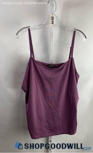 Lane Bryant Women's Purple Satin Textured Adjustable Strap Tank Top - Sz 18/20W