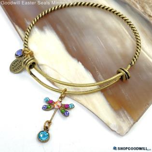 Signed ANNE KOPLIK Dragonfly Bangle Bracelet