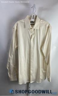 Michael Kors Men's Ivory Regular Fit Long Sleeve Button Up Shirt Sz 16 1/2 34/35