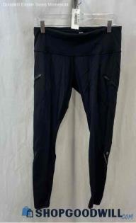 Lululemon Women's Black Reflective Side Stripe Active Leggings - Sz 10