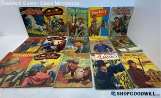 15 VTG Dell & Indie Western Comics Lone Ranger Roy Rogers Gene Autry Rex Allen +