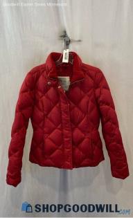 Eddie Bauer Women's Red Down Insulated Slim Quilted Puffer Jacket - Sz S