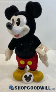 Mickey Mouse Stuffed Toy With Stand With Wooden Face And Feet 16" Tall