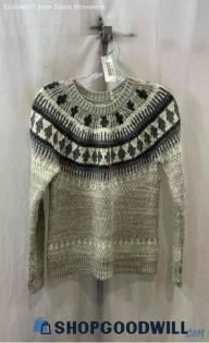 Lucky Brand Women's Gray Fair Isle Sweater - Sz S