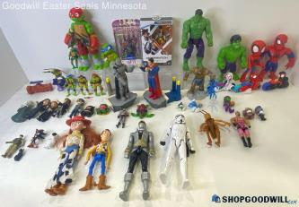 13lb Mixed Vtg/Modern 1977-2019+ Action Figures 2 NIB TMNT DC Smurfs+ *PwrsOn