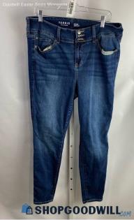 Torrid Women's Weathered Dark Blue Washed High-Rise Ankle Skinny Jegging Sz 16R