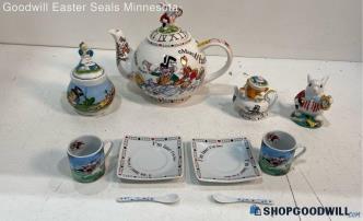 12pc Cardew Alice In Wonderland Madhatter's Teaparty Tea Set Figurine Shaker +