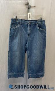 Chico's Women's Blue Straight Cropped Jeans - Sz 10