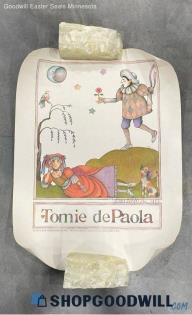 Tomie De Paola Signed Vtg Lady & Clown 16.5"x22" Cat Moon Bird Kids Book Poster