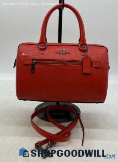 Coach Rowan Red Satchel/Top Handle Bag Womens Leather