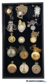 (15) Assorted Pocket & Pendant Wind Up & Quartz Watches