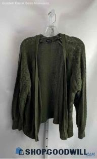 Torrid Women's Army Green Loose Cable Knit Button Up Cardigan - Sz 4